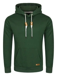 riverso Herren Kapuzenpullover RIVLuca Hoodie Sweatshirt Pullover Kapuze Kängurutaschen Regular Fit Dunkelgrün/Grün
