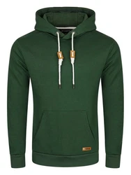 riverso Herren Kapuzenpullover RIVLuca Hoodie Sweatshirt Pullover Kapuze Kängurutaschen Regular Fit Dunkelgrün/Grün
