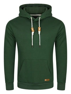 riverso Herren Kapuzenpullover RIVLuca Hoodie Sweatshirt Pullover Kapuze Kängurutaschen Regular Fit Dunkelgrün/Grün