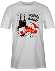 Shirtracer T-Shirt Klle Alaaf Kostüm Köln Karneval Wappen rut/weiß