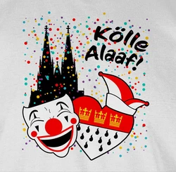 Shirtracer T-Shirt Klle Alaaf Kostüm Köln Karneval Wappen rut/weiß