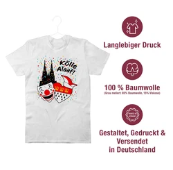 Shirtracer T-Shirt Klle Alaaf Kostüm Köln Karneval Wappen rut/weiß