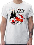 Shirtracer T-Shirt Klle Alaaf Kostüm Köln Karneval Wappen rut/weiß