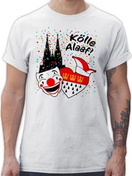 Shirtracer T-Shirt Klle Alaaf Kostüm Köln Karneval Wappen rut/weiß