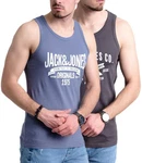 Jack & Jones Tanktop mit Print (2er-Pack) Hellblau/Blau/Dunkelblau