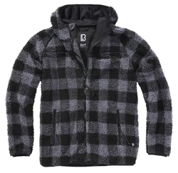 Brandit Fleecejacke Worker Jacket Schwarz/Dunkelgrau/Hellblau