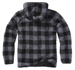 Brandit Fleecejacke Worker Jacket Schwarz/Dunkelgrau/Hellblau
