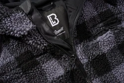 Brandit Fleecejacke Worker Jacket Schwarz/Dunkelgrau/Hellblau
