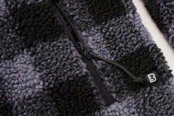 Brandit Fleecejacke Worker Jacket Schwarz/Dunkelgrau/Hellblau