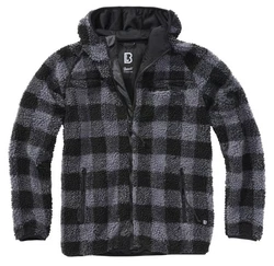 Brandit Fleecejacke Worker Jacket Schwarz/Dunkelgrau/Hellblau