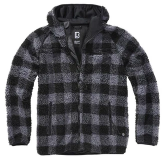 Brandit Fleecejacke Worker Jacket Schwarz/Dunkelgrau/Hellblau