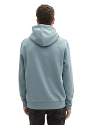 TOM TAILOR Sweatshirt Hoodie mit Logo-Print Blau/Hellblau/Grau/Grün/Türkis