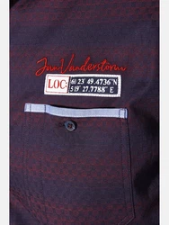 Jan Vanderstorm Kurzarmhemd LEIKVARD Dunkelblau/Lila/Dunkelrot/Bordeaux