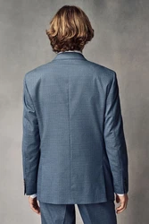 Next Strukturierter Wollsakko Slim Fit Grau/Blau/Hellblau