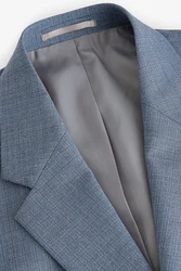 Next Strukturierter Wollsakko Slim Fit Grau/Blau/Hellblau