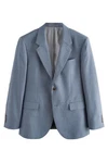 Next Strukturierter Wollsakko Slim Fit Grau/Blau/Hellblau