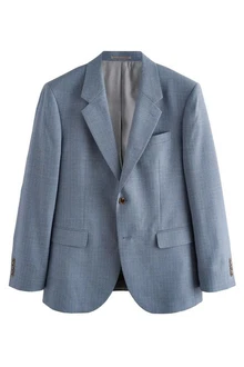 Next Strukturierter Wollsakko Slim Fit Grau/Blau/Hellblau Next Strukturierter Wollsakko Slim Fit Grau/Blau/Hellblau