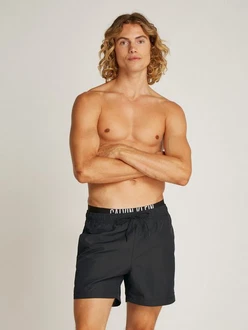 Calvin Klein Swimwear Badeshorts MEDIUM DOUBLE WB schwarz/weiß