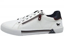MUSTANG Sneaker Weiß/Creme/Dunkelblau/Rot/Hellgrau/Grau