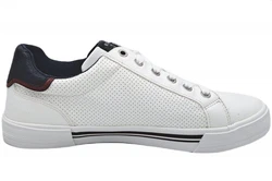 MUSTANG Sneaker Weiß/Creme/Dunkelblau/Rot/Hellgrau/Grau