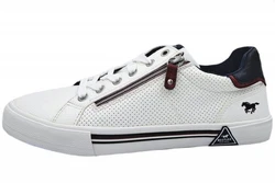 MUSTANG Sneaker Weiß/Creme/Dunkelblau/Rot/Hellgrau/Grau