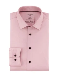 OLYMP Langarmhemd Luxor 24/Seven modern fit Jerseyshirt Lila/Rosa