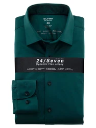 OLYMP Businesshemd Level Five Jerseyshirt Dunkelgrün/Grün/Türkis