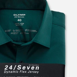OLYMP Businesshemd Level Five Jerseyshirt Dunkelgrün/Grün/Türkis