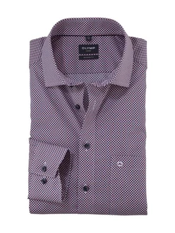 OLYMP Businesshemd Luxor modern fit Lila/Dunkelblau/Rot/Dunkelrot/Rosa