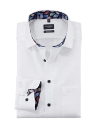 OLYMP Businesshemd Luxor modern fit Creme/Weiß/Dunkelblau
