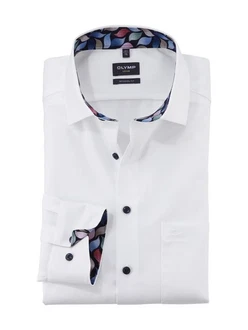 OLYMP Businesshemd Luxor modern fit Creme/Weiß/Dunkelblau