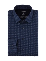 OLYMP Businesshemd 24/7 Luxor modern fit Jersey Dunkelblau