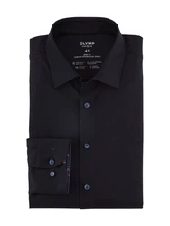 OLYMP Businesshemd 24/7 Level 5 Jersey Dunkelblau/Schwarz/Blau