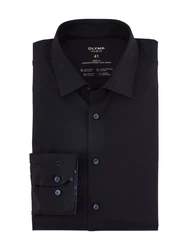 OLYMP Businesshemd 24/7 Level 5 Jersey Dunkelblau/Schwarz/Blau