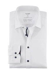 OLYMP Businesshemd 24/7 Level 5 Jersey Blau/Weiß/Dunkelblau/Creme