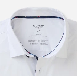 OLYMP Businesshemd 24/7 Level 5 Jersey Blau/Weiß/Dunkelblau/Creme