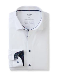 OLYMP Businesshemd 24/7 Level 5 Jersey Blau/Weiß/Dunkelblau/Creme