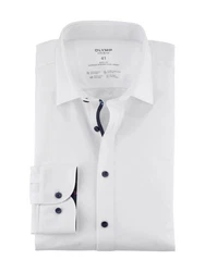 OLYMP Businesshemd 24/7 Level 5 Jersey Blau/Weiß/Dunkelblau/Creme