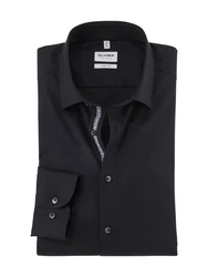OLYMP Businesshemd Level 5 Schwarz/Dunkelrot