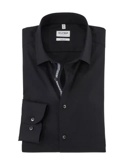 OLYMP Businesshemd Level 5 Schwarz/Dunkelrot