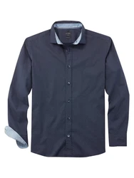 OLYMP Businesshemd Hemd Casual Dunkelblau/Hellblau/Blau