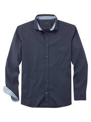 OLYMP Businesshemd Hemd Casual Dunkelblau/Hellblau/Blau
