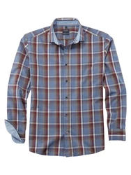 OLYMP Businesshemd Casual Hellblau/Dunkelblau/Rot/Blau/Braun