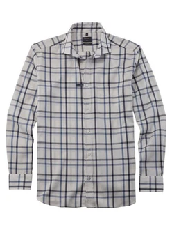 OLYMP Businesshemd Hemd Casual Grau/Blau/Hellblau/Dunkelgrau