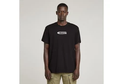 G-STAR T-Shirt Old Skool Logo Schwarz