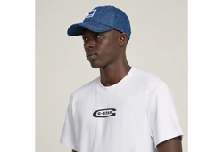 G-STAR T-Shirt Old Skool Logo Weiß/Creme/Schwarz/Hellblau