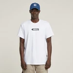 G-STAR T-Shirt Old Skool Logo Weiß/Creme/Schwarz/Hellblau