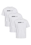 Jack & Jones T-Shirt Corp 3er Pack Weiß/Beige/Creme/Silber Jack & Jones T-Shirt Corp 3er Pack Weiß/Beige/Creme/Silber