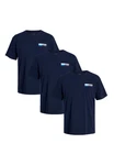 Jack & Jones T-Shirt Corp 3er Pack Dunkelblau/Blau Jack & Jones T-Shirt Corp 3er Pack Dunkelblau/Blau
