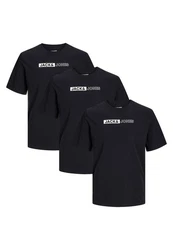 Jack & Jones T-Shirt Corp 3er Pack Schwarz